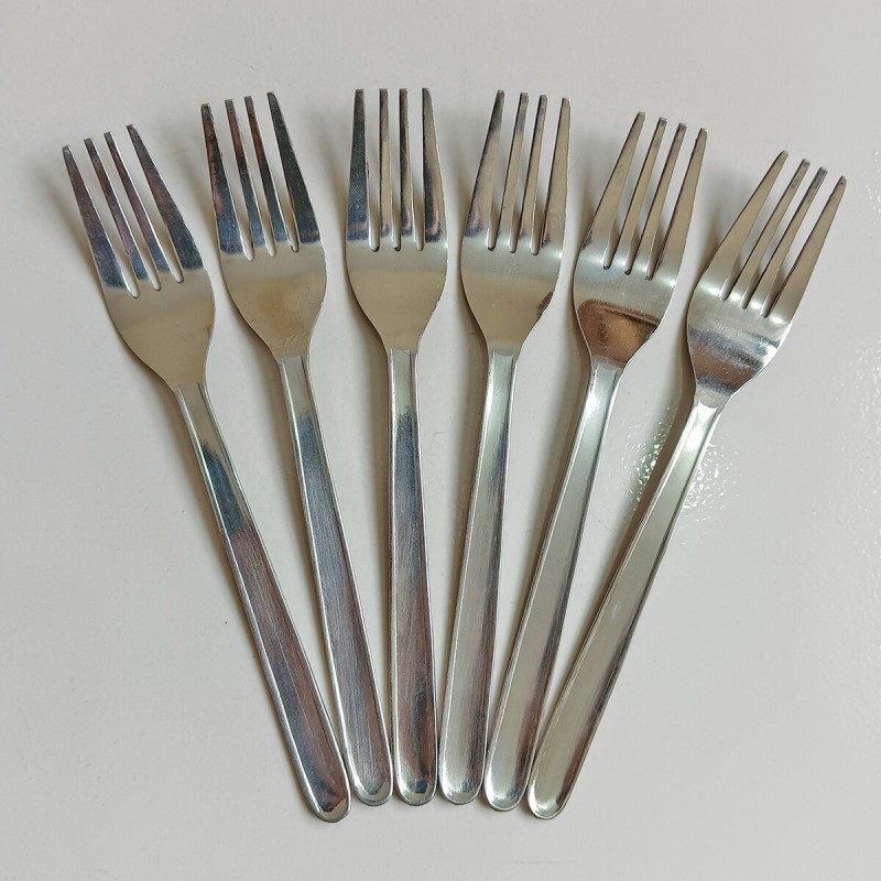 Picture of Rosy 12 pcs Stainless steel fork spoon silver for kitchen 15cm long best spoon for House, Kitchen, Travel, restaurant  etc-Silver