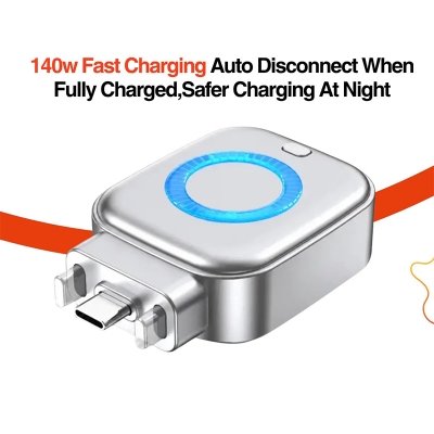 Picture of Ai Smart Cut Fast Charging Type C Adapter Auto Eject Charging Adapter Full Battery Auto Disconnect Auto-plucking Charger - Multicolor