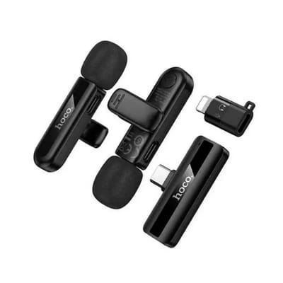 Picture of Hoco L20A Fair Dual Mic Lavalier Wireless Microphone - Black