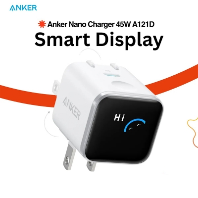 Picture of Anker Nano A121D Smart Display GaN Fast Charger - 45W (Varient: China) - White 