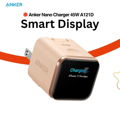 Picture of Anker Nano A121D Smart Display GaN Fast Charger - 45W (Varient: China) - Orange