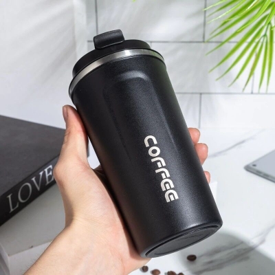 Picture of Stainless Steel Coffee Mug Smart Thermos Cafe Cup Leak-Proof Insulated Tea Water Bottle Travel-Multicolor
