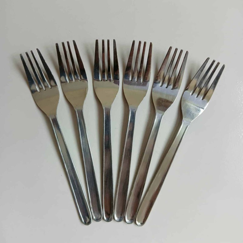 Picture of Rosy 6 pcs Stainless steel Fork spoon silver for kitchen 15cm long best spoon for House, Kitchen, Travel, restaurant  etc-Silver