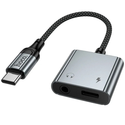 Picture of  Hoco UPA34 Type-C to Type-C + 3.5mm Metal gray  - Gray