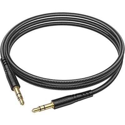 Picture of Hoco UPA24 - Smooth AUX Audio Cable, 3.5mm To 3.5mm, Compatible With Mobile Phones And Tablets, Length: 1M - Black - Black