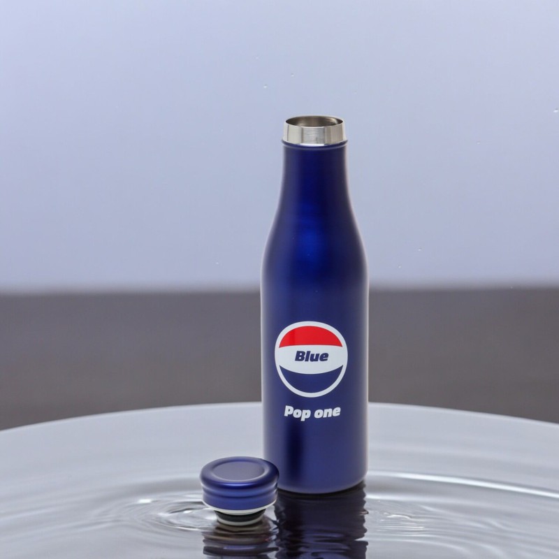 Picture of 1 pcs PepsiLogo-Best Stainless 500ml Water Bottle, Vacuum Drinking Bottle, Blue Color-Blue