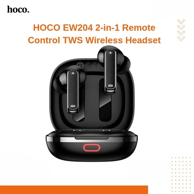 Picture of HOCO EW204 2-in-1 Remote Control TWS Wireless Headset - Black