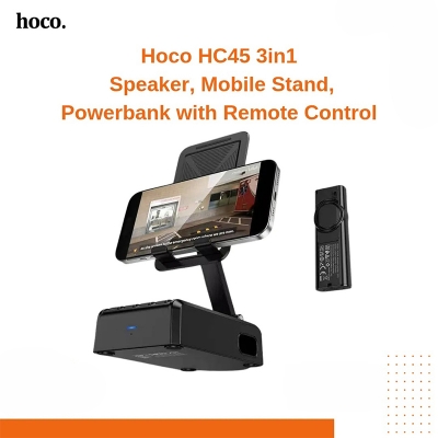 Picture of hoco HC45 Wave Multifunctional Phone Holder Bluetooth Speaker with Remote Control(Black) - Black