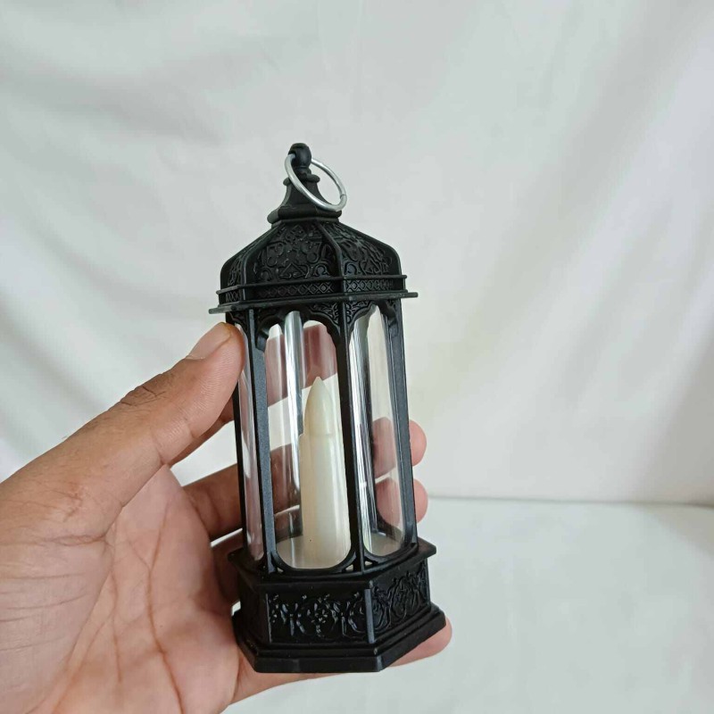 Picture of "14.5cm Battery-Powered LED Lantern - Six-Cornered Multi-Color ABS Plastic for Ramadan Kareem, Festive Occasions, and Room Decor"-Multicolor