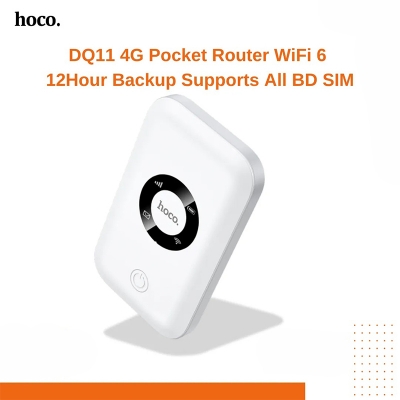 Picture of DQ11 4G Pocket Router WiFi 6 | 12-Hour Backup | Supports All BD SIM - White 