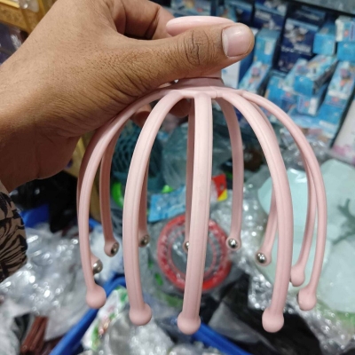 Picture of 1 pcs Portable Manual Blood Circulatory Silicone Scalp Octopus Head Massager vibrator-Multicolor