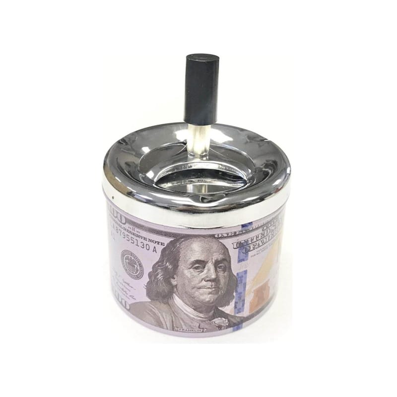 Picture of 1 pcs push system Stainless Steel Ashtray with Magical Open & Close Option-Silver