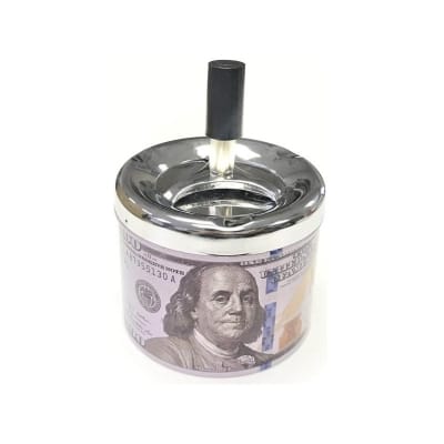 Picture of 1 pcs push system Stainless Steel Ashtray with Magical Open & Close Option-Silver