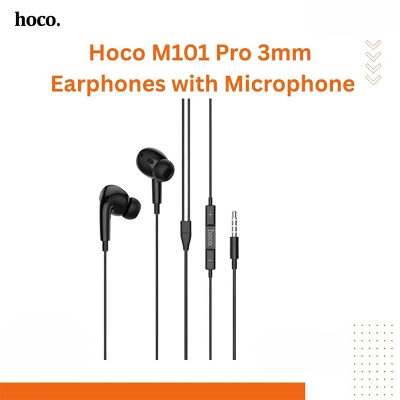 Picture of Hoco M101 Pro Crystal Joy Wire-controlled Earphones with Microphone - Black