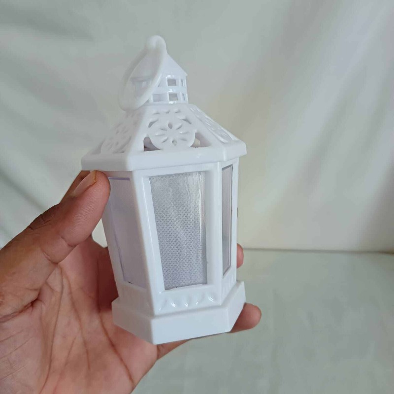 Picture of "14cm LED Lantern Wind Lights - Set of 2 Multi-Color Candle Lamps for Ramadan Kareem and Islamic Party Decorations | Battery Operated"-Multicolor