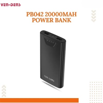 Picture of Ven-Dens VD-PB042 Power Bank 20000mAh – Dual Output, Fast Charge, Wide Compatibility - Black
