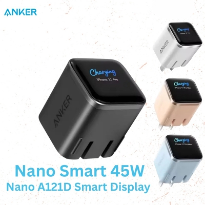 Picture of Anker Nano A121D Smart Display GaN Fast Charger - 45W - Multicolor