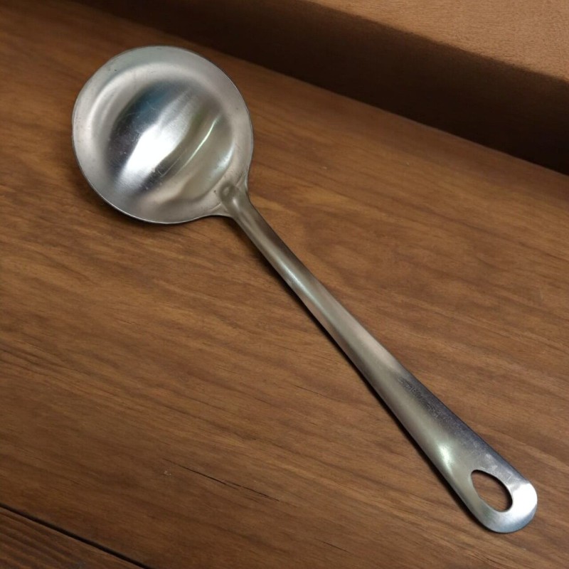 Picture of 9 Inch Stainless Steel Big Soup Spoon, Silver, Non-Magnetic. Ideal for Cooking and Serving, This Large Spoon Ensures Effortless Handling of Soups and Stews.-Silver
