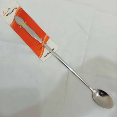 Picture of Long handle 1 pcs pickling spoon stainless steel silver color mirror polish spoon best for cutlery 26 cm long-Silver