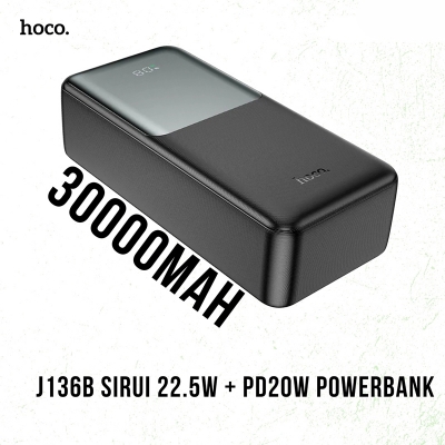 Picture of HOCO J136B 30000mAh 22.5W Fast Charging Power Bank - Black
