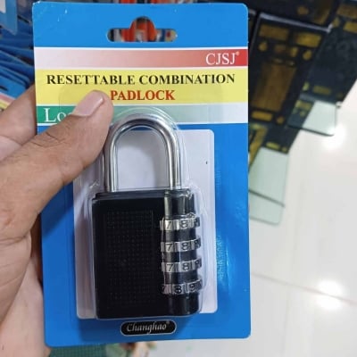 Picture of 4-digit Combination Padlock Heavy Duty Combination Code Lock For Families Schools Businesses Luggage Lockers And Tool Box-Black