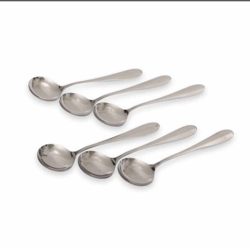 Picture of Nova 6 pcs small Size Stainless Steel Soup Spoon Set of 6 Pieces, Soup Spoon, Cereal Spoon, Soba Spoon kitchen accessories-Silver