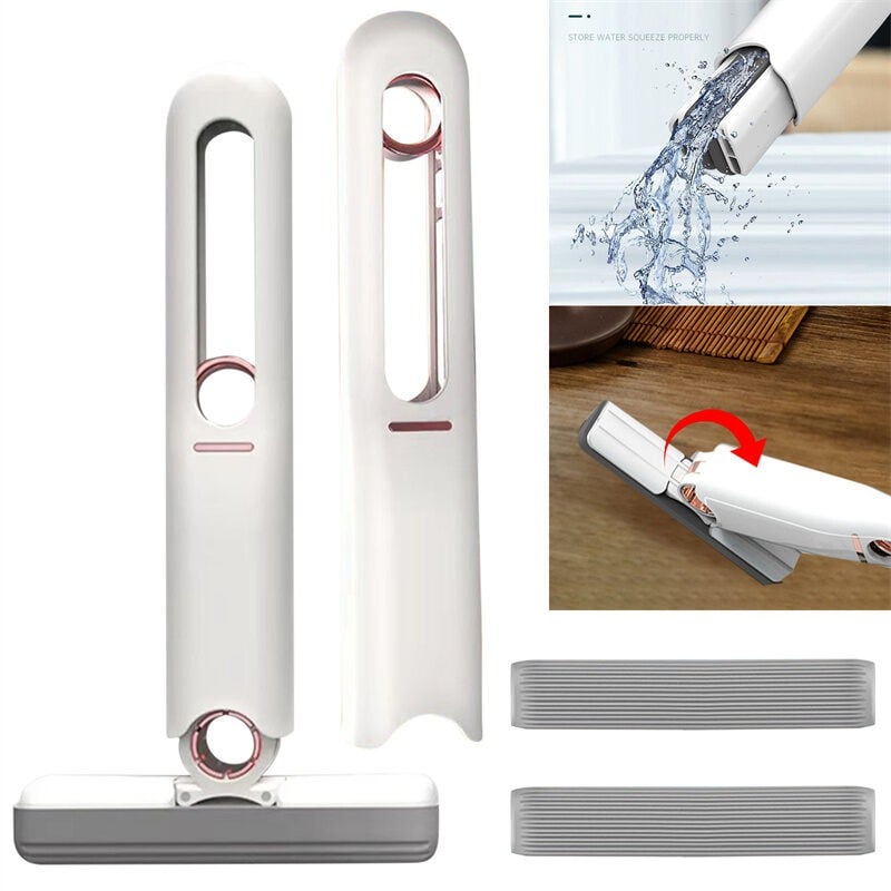 Picture of Portable Mini Mop Hand Washable Desktop Cleaning Mini Mop, Lazy Self-Squeeze Mini Mop, for Desktop Glass Cleaning Bathroom Crevice Absorbent Mopuit Glass-White