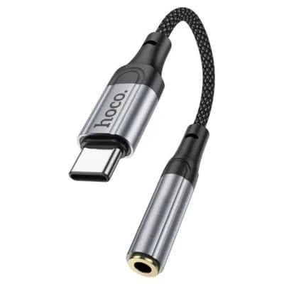 Picture of Hoco LS36 USB Type C to 3.5mm Female Headphone AUX Audio Converter DAC Chip For Google Pixel 4 3 2 XL Samsung Galaxy S20/Ultra, S20+,S10, Huawei P40, Pro, P30, Oneplus 8,8 Pro,8T,7,7 Pro,7T, Pro - Black