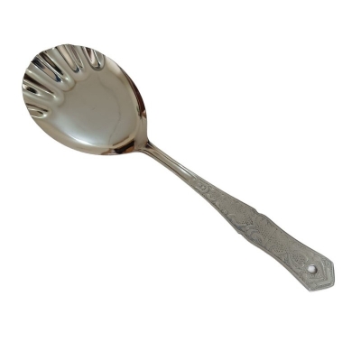 Picture of Rosy Kitchen Spoon: Stainless Steel, 10 Inch Rice Spoon. Silver with Mirror Polish Finish, Designed for Cooking and Serving. Durable and Versatile for Kitchen Use.-Silver