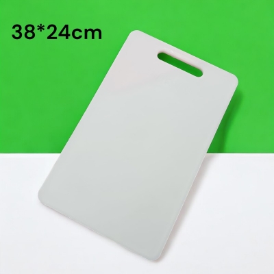 Picture of 1-Piece Cutting Board - Antibacterial White Plastic - 38x24cm - Rectangular Shape - Reliable & Hygienic Tool for Food Preparation-White