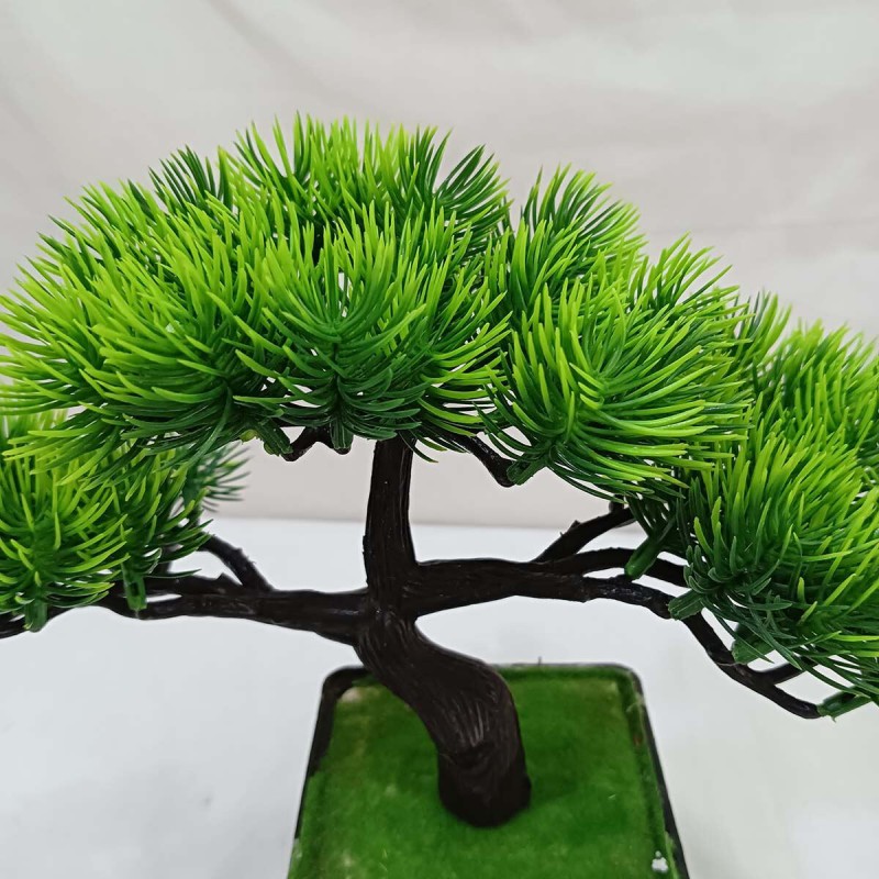 Picture of Realistic Simulation Pot with 23*23cm Artificial Bonsai - 3 Heads-Multicolor
