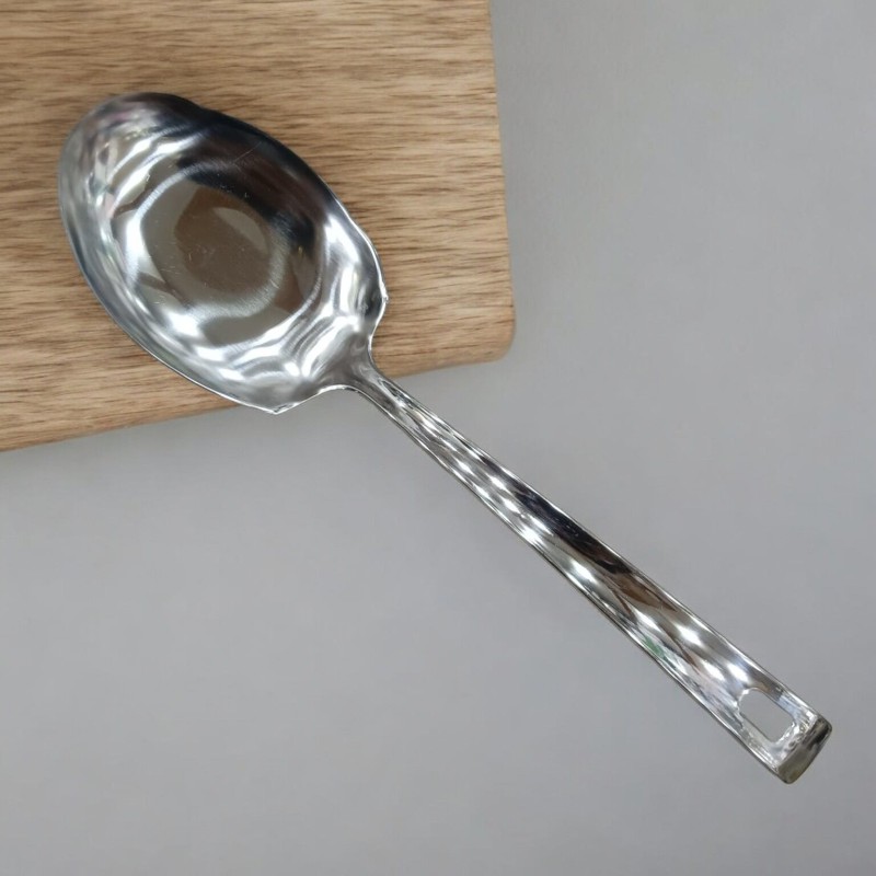 Picture of Stainless Steel Rice Spoon - 10 Inch, Mirror Polish, Silver, Ideal for Cooking and Serving, Single Piece-Silver