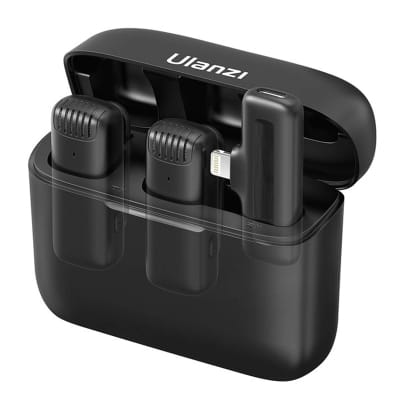 Picture of Ulanzi J12 Wireless Lavalier Microphone for iPhone iPad Android - Black