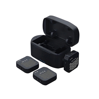 Picture of J32 Pro Professional Charging Case Wireless Lavalier Microphone Black ABS Wireless Microphone for Mobile Phone - Black