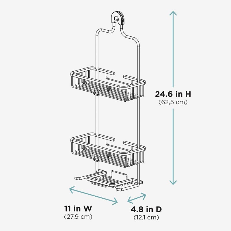 Picture of Progressive - Aluminum Shower Organizer Home Never Rust Rustproof Aluminum Shower Caddy, Satin Chrome - Bedding & Bath - Excellent-Silver