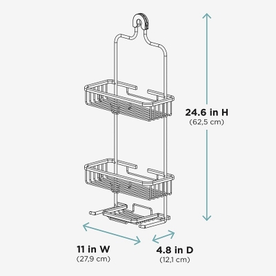 Picture of Progressive - Aluminum Shower Organizer Home Never Rust Rustproof Aluminum Shower Caddy, Satin Chrome - Bedding & Bath - Excellent-Silver