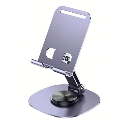 Picture of Aluminium Alloy 360° Rotating Foldable Phone Stand – Universal Metal Desk Holder - Multicolor