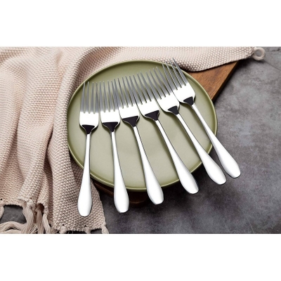 Picture of 6pcs Stainless Steel  Spoons Mini Coffee fork spoon 15cm-Silver