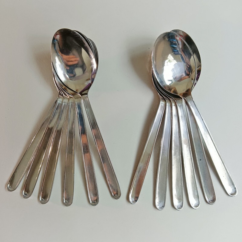 Picture of Rosy 12 pcs Stainless steel Tea spoon silver for kitchen 15cm long best spoon for House, Kitchen, Travel, restaurant  etc-Silver