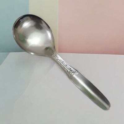 Picture of Stainless Steel Rice Spoon - Multicolor, Silver Color with Mirror Polish - Perfect for Cooking and Serving - 1 Piece-Silver