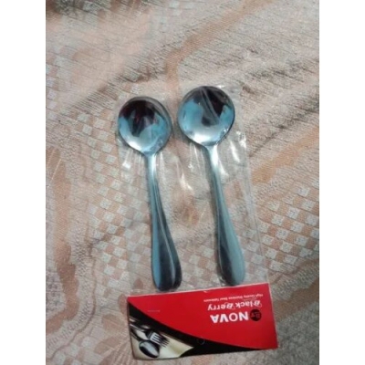 Picture of 6 pcs nova small Size Stainless Steel  Soup Spoon Set of 6 Pieces, Soup Spoon, Cereal Spoon, Soba Spoon, Bouillon Spoon - kitchen accessories-Silver