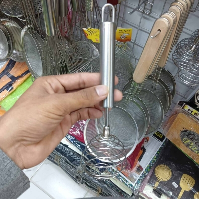 Picture of 1 pcs Stainless Steel Line Egg Beater Manual Kitchen Egg Beater Home Kitchen Manual Egg Beater Beating Eggs, Stirring, Mixing Seasonings-Silver