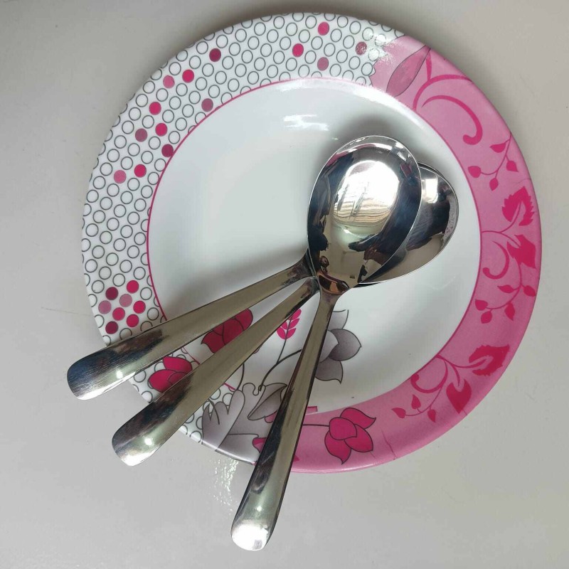 Picture of Lionel 3 pcs set Sup Spoon Lionel Thai Chinese Stainless Steel Soup Spoons 16 cm Long Big Size-Silver