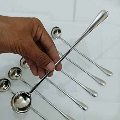 Picture of Lionel Long handle 1 pcs pickling spoon stainless steel silver color mirror polish spoon best for cutlery 23 cm long-Silver