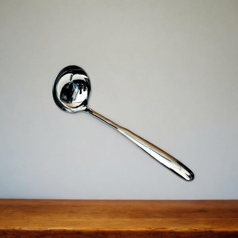 Picture of 8-Inch Stainless Steel Serving Spoon - Big Sup Design for Soup/Dal - Mirror Polish Finish, Durable Silver Utensil - 1 Piece-Silver