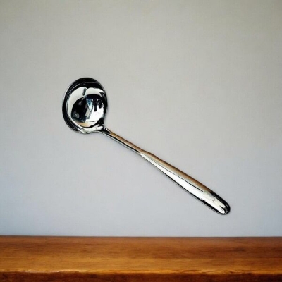Picture of 8-Inch Stainless Steel Serving Spoon - Big Sup Design for Soup/Dal - Mirror Polish Finish, Durable Silver Utensil - 1 Piece-Silver