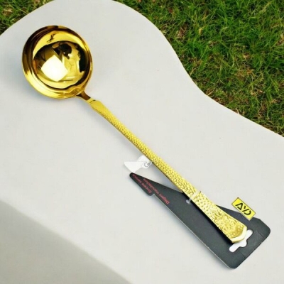 Picture of 11.5 Inch Non-Magnetic Golden Soup Spoon - Stainless Steel, Mirror Polish, Perfect for Cooking and Serving, Single Piece-Gold