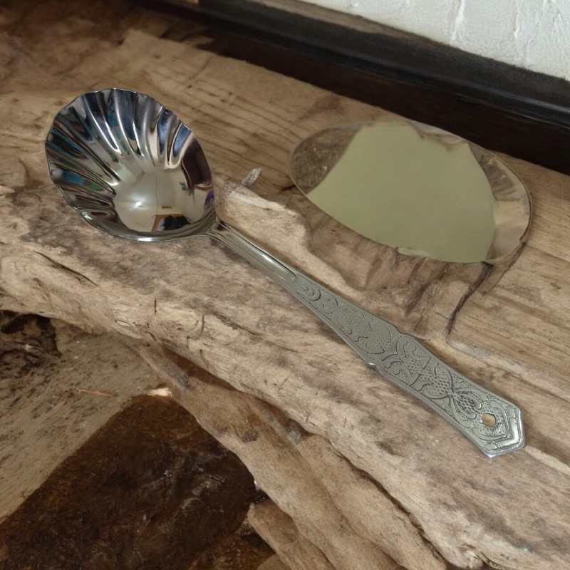 Picture of Rosy Kitchen Spoon: Stainless Steel, 10 Inch Big Soup Spoon. Silver with Mirror Polish Finish, Designed for Cooking and Serving. Elegant and Versatile.-Silver
