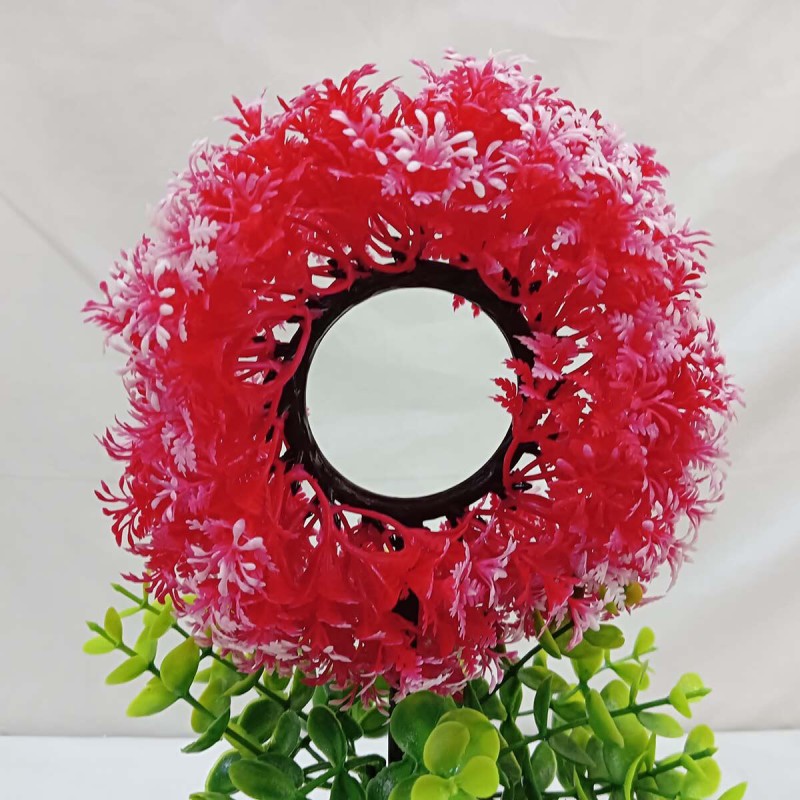 Picture of Brighten up your home or restaurant with this 30cm Multicolor Round Shape Bonsai Plant. Ideal for living rooms, table corners, or balconies, made of durable plastic. Includes vase. Quantity: 1 pcs.-Multicolor