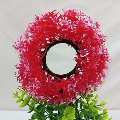 Picture of Brighten up your home or restaurant with this 30cm Multicolor Round Shape Bonsai Plant. Ideal for living rooms, table corners, or balconies, made of durable plastic. Includes vase. Quantity: 1 pcs.-Multicolor
